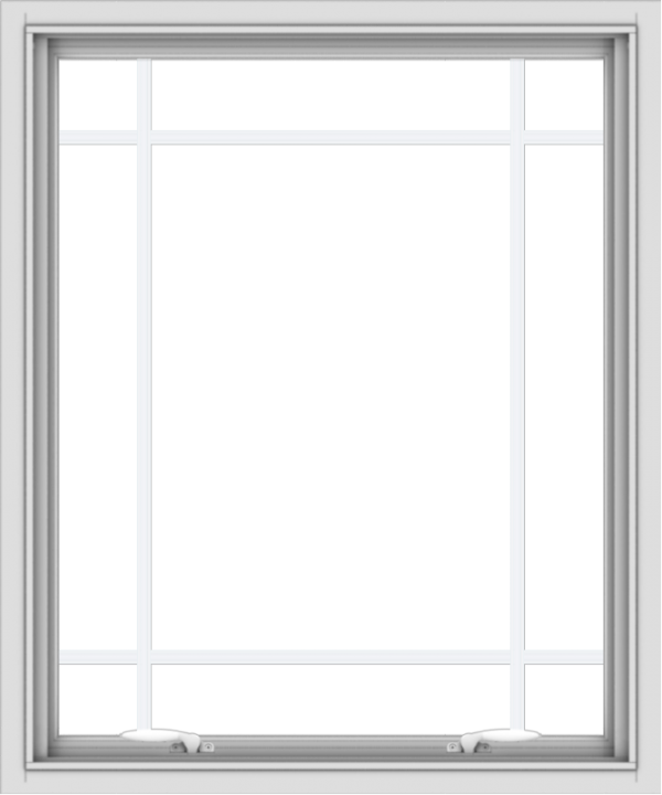 WDMA 30x36 (29.5 x 35.5 inch) White uPVC Vinyl Push out Awning Window with Prairie Grilles