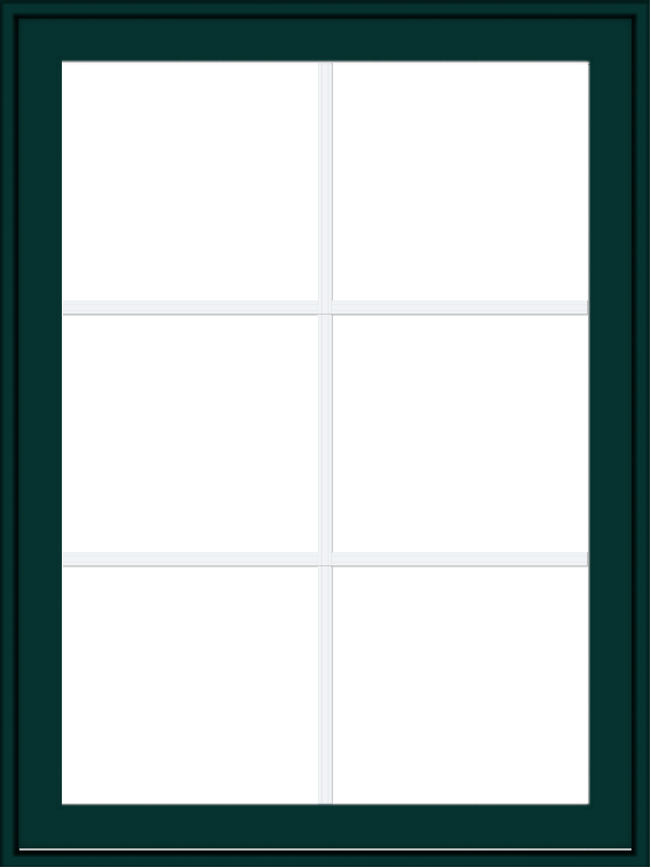 WDMA 30x40 (29.5 x 39.5 inch) Oak Wood Green Aluminum Push out Awning Window with Colonial Grids Exterior
