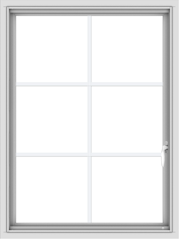 WDMA 30x40 (29.5 x 39.5 inch) Vinyl uPVC White Push out Casement Window with Colonial Grids