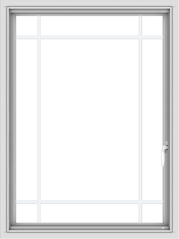 WDMA 30x40 (29.5 x 39.5 inch) Vinyl uPVC White Push out Casement Window with Prairie Grilles