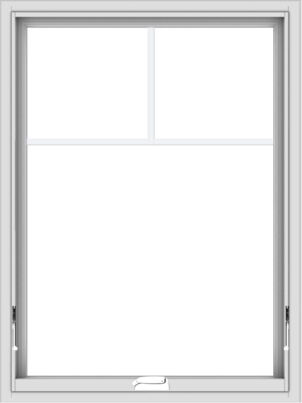 WDMA 30x40 (29.5 x 39.5 inch) White Vinyl uPVC Crank out Awning Window with Fractional Grilles