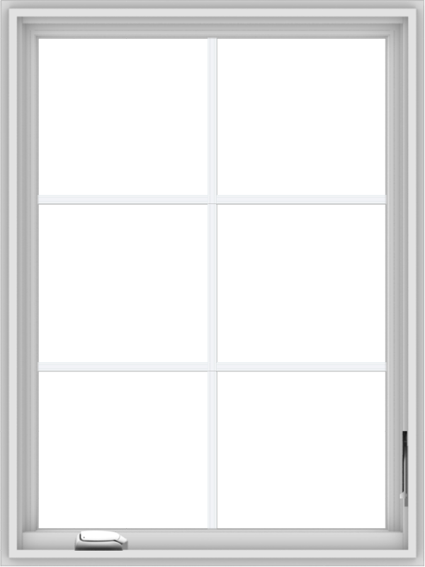 WDMA 30x40 (29.5 x 39.5 inch) White Vinyl uPVC Crank out Casement Window with Colonial Grids