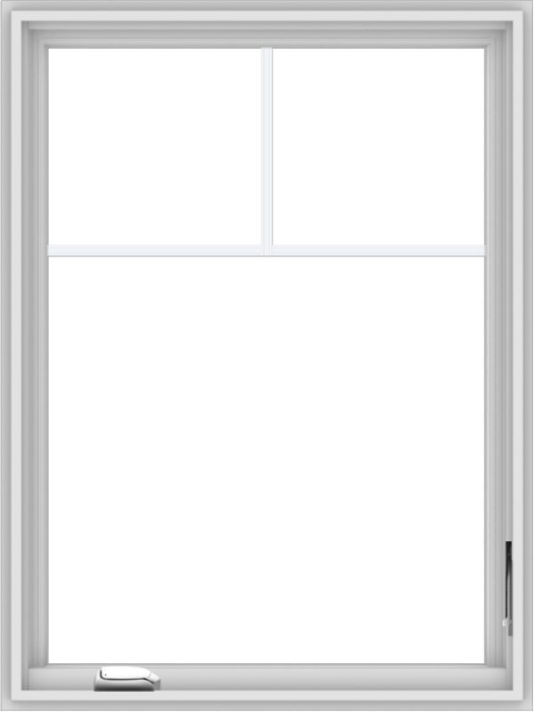 WDMA 30x40 (29.5 x 39.5 inch) White Vinyl uPVC Crank out Casement Window with Fractional Grilles