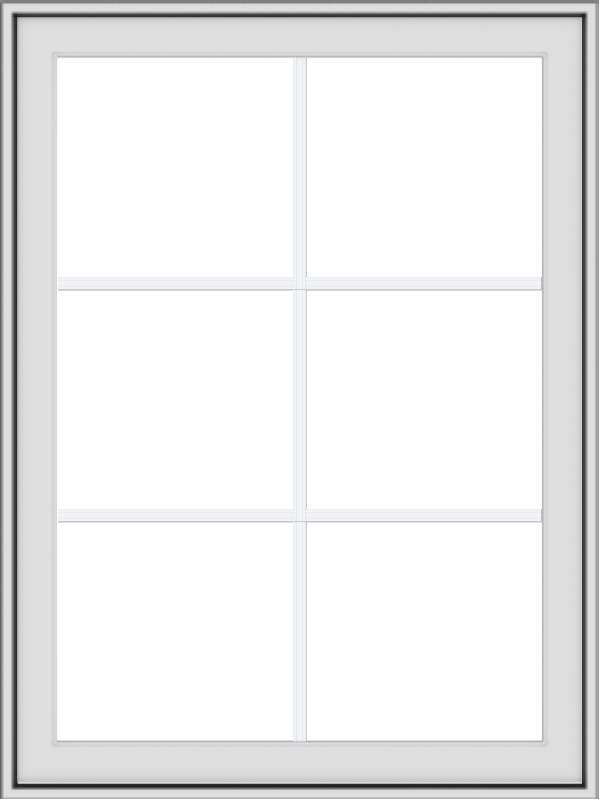 WDMA 30x40 (29.5 x 39.5 inch) White uPVC Vinyl Push out Awning Window with Colonial Grids Exterior
