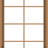 WDMA 30x48 (29.5 x 47.5 inch) Oak Wood Dark Brown Bronze Aluminum Crank out Awning Window with Colonial Grids Interior