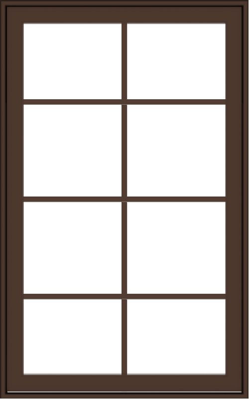 WDMA 30x48 (29.5 x 47.5 inch) Oak Wood Dark Brown Bronze Aluminum Crank out Awning Window with Colonial Grids Exterior