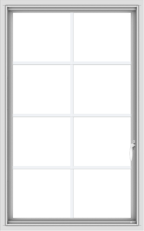 WDMA 30x48 (29.5 x 47.5 inch) uPVC Vinyl White push out Casement Window with Colonial Grids