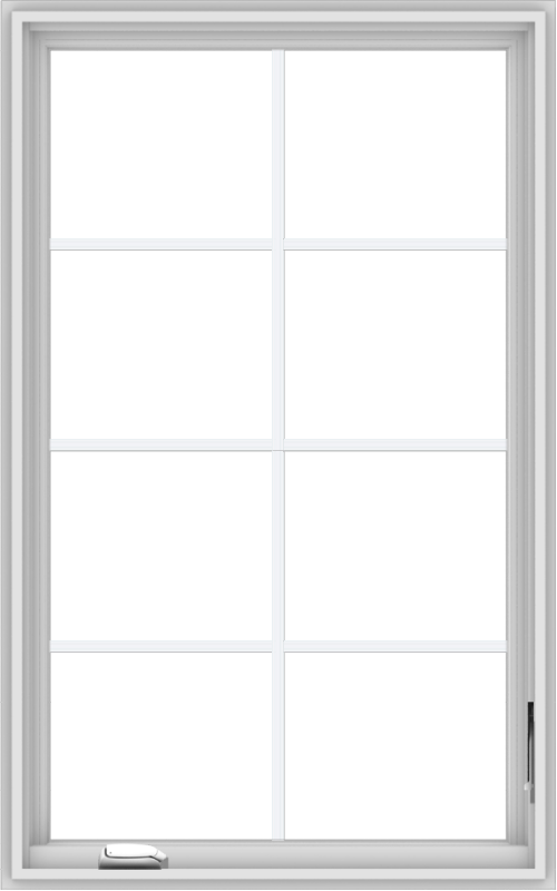 WDMA 30x48 (29.5 x 47.5 inch) White Vinyl uPVC Crank out Casement Window with Colonial Grids