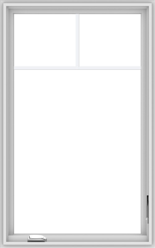 WDMA 30x48 (29.5 x 47.5 inch) White Vinyl uPVC Crank out Casement Window with Fractional Grilles