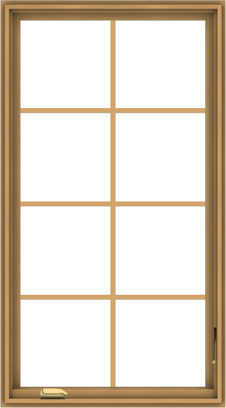 WDMA 30x54 (29.5 x 53.5 inch) Pine Wood Dark Grey Aluminum Crank out Casement Window with Colonial Grids