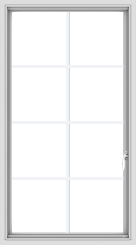 WDMA 30x54 (29.5 x 53.5 inch) uPVC Vinyl White push out Casement Window with Colonial Grids