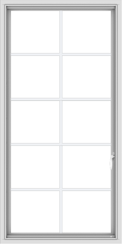 WDMA 30x60 (29.5 x 59.5 inch) White Vinyl uPVC Push out Casement Window with Colonial Grids