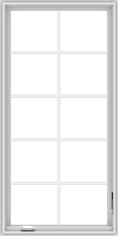 WDMA 30x60 (29.5 x 59.5 inch) White Vinyl uPVC Crank out Casement Window with Colonial Grids