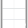 WDMA 30x66 (29.5 x 65.5 inch) White Vinyl uPVC Push out Casement Window with Colonial Grids