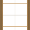 WDMA 30x72 (29.5 x 71.5 inch) Pine Wood Dark Grey Aluminum Crank out Casement Window with Colonial Grids