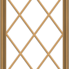 WDMA 30x72 (29.5 x 71.5 inch) Pine Wood Dark Grey Aluminum Crank out Casement Window without Grids with Diamond Grills