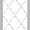 WDMA 30x72 (29.5 x 71.5 inch) White Vinyl uPVC Crank out Casement Window without Grids with Diamond Grills