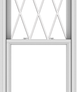 WDMA 30x96 (29.5 x 95.5 inch)  Aluminum Single Double Hung Window with Diamond Grids