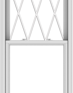 WDMA 32x108 (31.5 x 107.5 inch)  Aluminum Single Double Hung Window with Diamond Grids