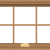 WDMA 32x20 (31.5 x 19.5 inch) Oak Wood Dark Brown Bronze Aluminum Crank out Awning Window with Colonial Grids Interior