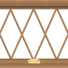 WDMA 32x20 (31.5 x 19.5 inch) Oak Wood Dark Brown Bronze Aluminum Crank out Awning Window without Grids with Diamond Grills