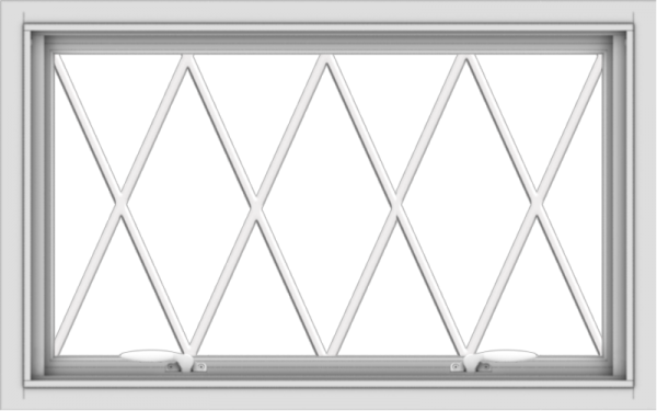 WDMA 32x20 (31.5 x 19.5 inch) White uPVC Vinyl Push out Awning Window without Grids with Diamond Grills