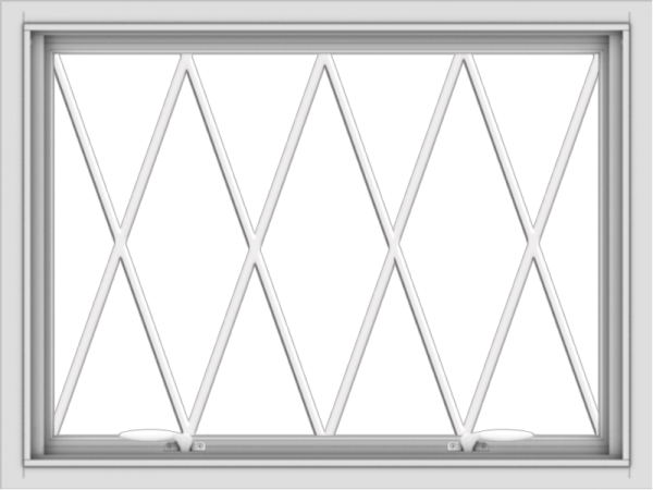 WDMA 32x24 (31.5 x 23.5 inch) White uPVC Vinyl Push out Awning Window without Grids with Diamond Grills