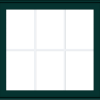 WDMA 32x30 (31.5 x 29.5 inch) Oak Wood Green Aluminum Push out Awning Window with Colonial Grids Exterior
