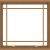WDMA 32x30 (31.5 x 29.5 inch) Oak Wood Green Aluminum Push out Awning Window with Prairie Grilles