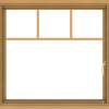 WDMA 32x30 (31.5 x 29.5 inch) Pine Wood Light Grey Aluminum Push out Casement Window with Fractional Grilles