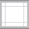 WDMA 32x30 (31.5 x 29.5 inch) Pine Wood Light Grey Aluminum Push out Casement Window with Prairie Grilles