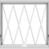 WDMA 32x30 (31.5 x 29.5 inch) White Vinyl uPVC Crank out Awning Window without Grids with Diamond Grills