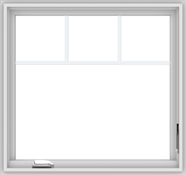 WDMA 32x30 (31.5 x 29.5 inch) White Vinyl UPVC Crank out Casement Window with Fractional Grilles
