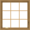 WDMA 32x32 (31.5 x 31.5 inch) Pine Wood Dark Grey Aluminum Crank out Casement Window without Grids