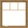 WDMA 32x32 (31.5 x 31.5 inch) Pine Wood Dark Grey Aluminum Crank out Casement Window with Fractional Grilles