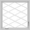 WDMA 32x32 (31.5 x 31.5 inch) White Vinyl UPVC Crank out Casement Window without Grids with Diamond Grills