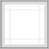 WDMA 32x32 (31.5 x 31.5 inch) White uPVC Vinyl Push out Casement Window with Prairie Grilles