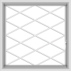 WDMA 32x32 (31.5 x 31.5 inch) White uPVC Vinyl Push out Casement Window without Grids with Diamond Grills