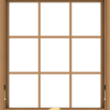 WDMA 32x36 (31.5 x 35.5 inch) Oak Wood Dark Brown Bronze Aluminum Crank out Awning Window with Colonial Grids Interior