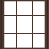 WDMA 32x36 (31.5 x 35.5 inch) Oak Wood Dark Brown Bronze Aluminum Crank out Awning Window with Colonial Grids Exterior