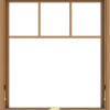 WDMA 32x36 (31.5 x 35.5 inch) Oak Wood Dark Brown Bronze Aluminum Crank out Awning Window with Fractional Grilles