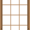 WDMA 32x48 (31.5 x 47.5 inch) Oak Wood Dark Brown Bronze Aluminum Crank out Awning Window with Colonial Grids Interior