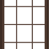 WDMA 32x48 (31.5 x 47.5 inch) Oak Wood Dark Brown Bronze Aluminum Crank out Awning Window with Colonial Grids Exterior