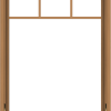 WDMA 32x48 (31.5 x 47.5 inch) Oak Wood Dark Brown Bronze Aluminum Crank out Awning Window with Fractional Grilles