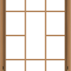 WDMA 32x48 (31.5 x 47.5 inch) Oak Wood Dark Brown Bronze Aluminum Crank out Awning Window without Grids with Victorian Grills