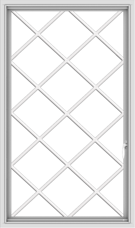 WDMA 32x54 (31.5 x 53.5 inch) White uPVC Vinyl Push out Casement Window without Grids with Diamond Grills