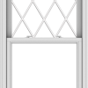 WDMA 32x66 (31.5 x 65.5 inch)  Aluminum Single Double Hung Window with Diamond Grids