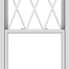 WDMA 36x102 (35.5 x 101.5 inch)  Aluminum Single Double Hung Window with Diamond Grids