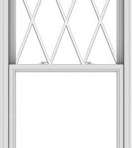WDMA 36x108 (35.5 x 107.5 inch)  Aluminum Single Double Hung Window with Diamond Grids