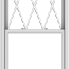 WDMA 36x114 (35.5 x 113.5 inch)  Aluminum Single Double Hung Window with Diamond Grids